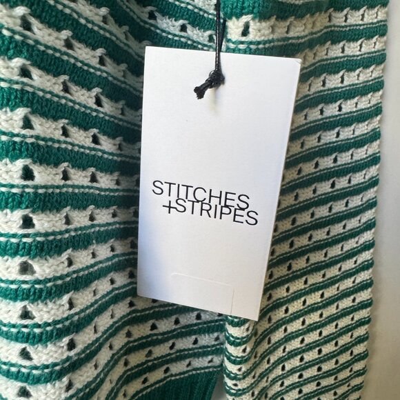 Stitches & Stripes Landry Striped V-Neck Sweater Eyelets Size Sm/Med NWT - Picture 7 of 9